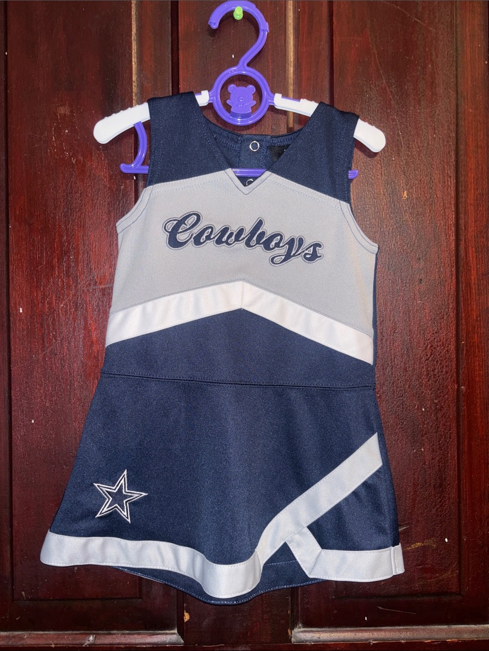 NFL Navy and Silver Cowboys Cheer Tank Dress for Kids